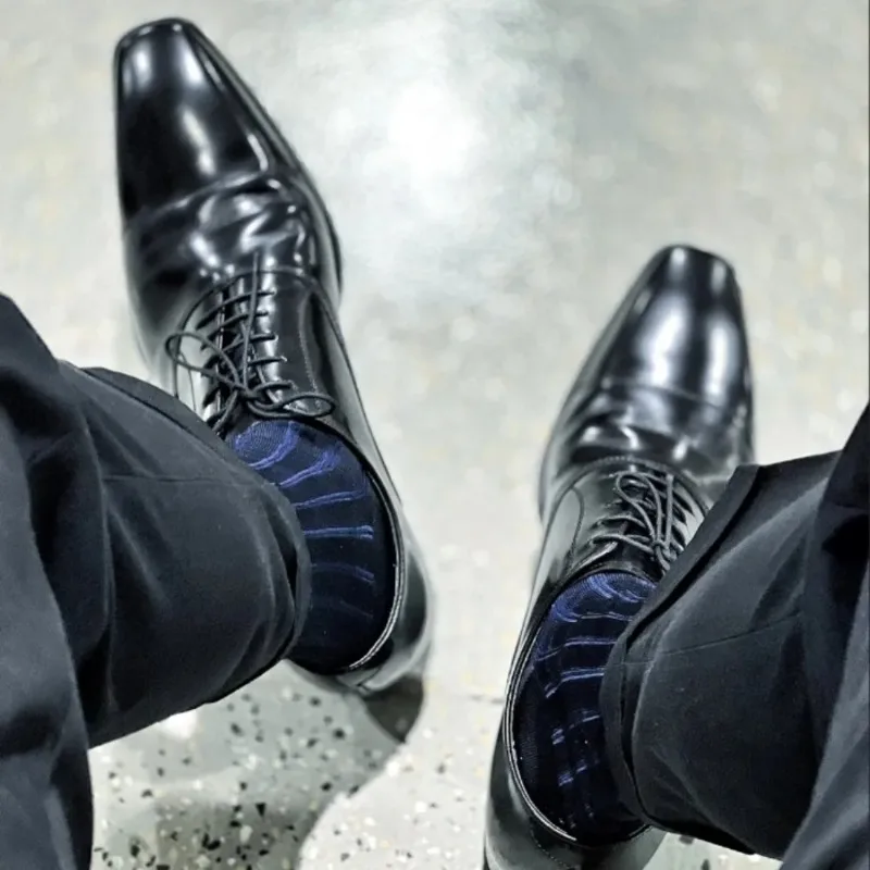 Dress Sock Men - Мужские полосатые носки, ультратонкие шелковые носки