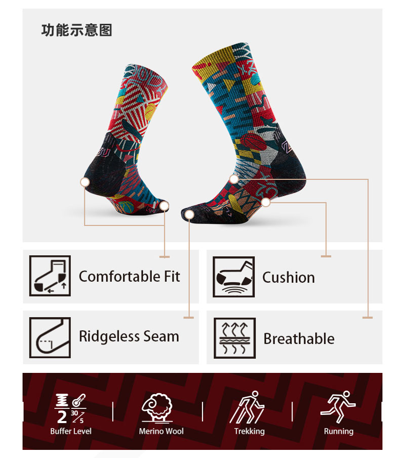 ZEALWOOD носки для бега из мер – обзор и цена Wool Hiking Sock